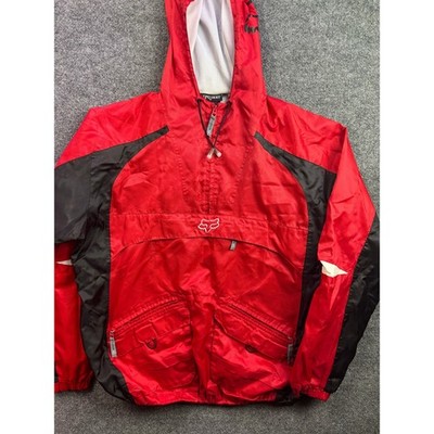 Fox Racing Anorak Windbreaker Jacket Mens XL Red Black Motocross Pullover 90899