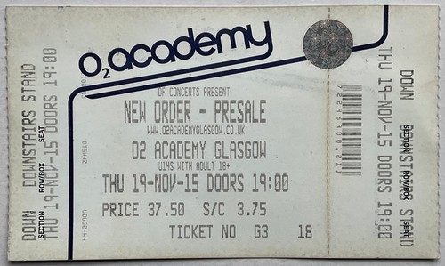 New Order Original Concert Tickets Select From Dropdown List - Picture 10 of 12