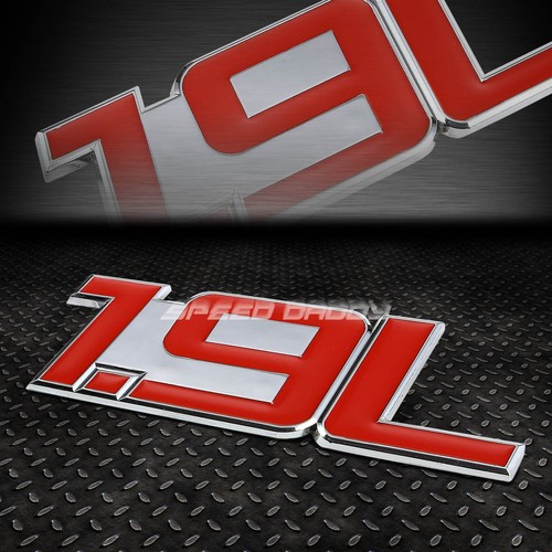 METAL BUMPER TRUNK GRILL FENDER EMBLEM DECAL STICKER BADGE CHROME RED 1.9 1.9L - 第 1/2 張圖片
