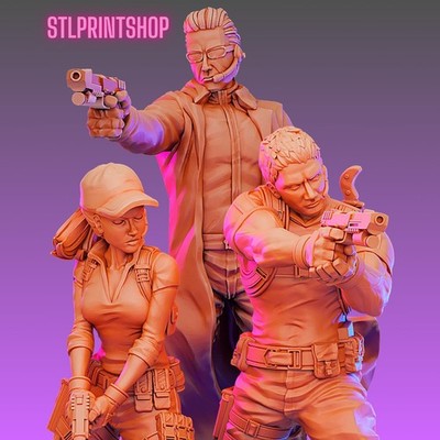 Resident Evil RE5 Chris Jill Albert Wesker - VAULTZ 28mm 32mm Scale Miniatures