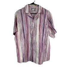 Vintage Women’s Oak Hill Button Down Bowling Shirt Pink Purple Made In USA M