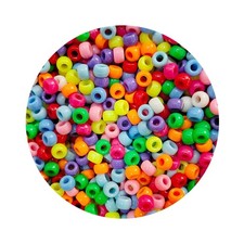 2000 Pony Bead Bulk 6x9mm Multi-Colored Plastic Craft Beads Set, Bulk Hair B...