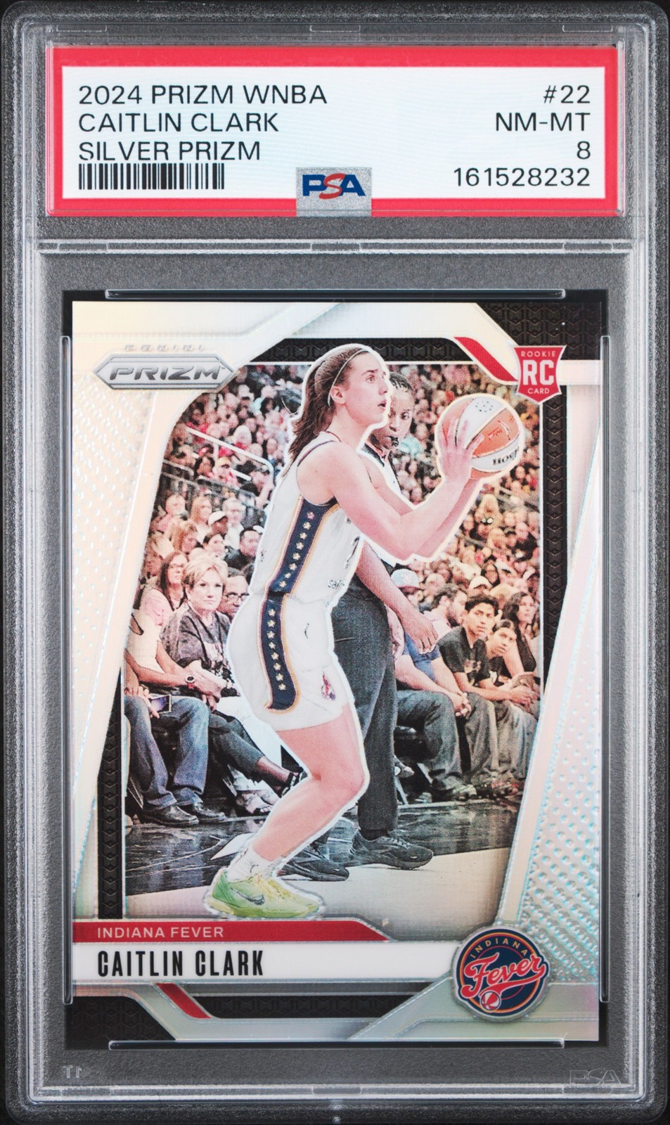 2024 PANINI PRIZM WNBA SILVER PRIZM #22 CAITLIN CLARK ROOKIE RC PSA 8