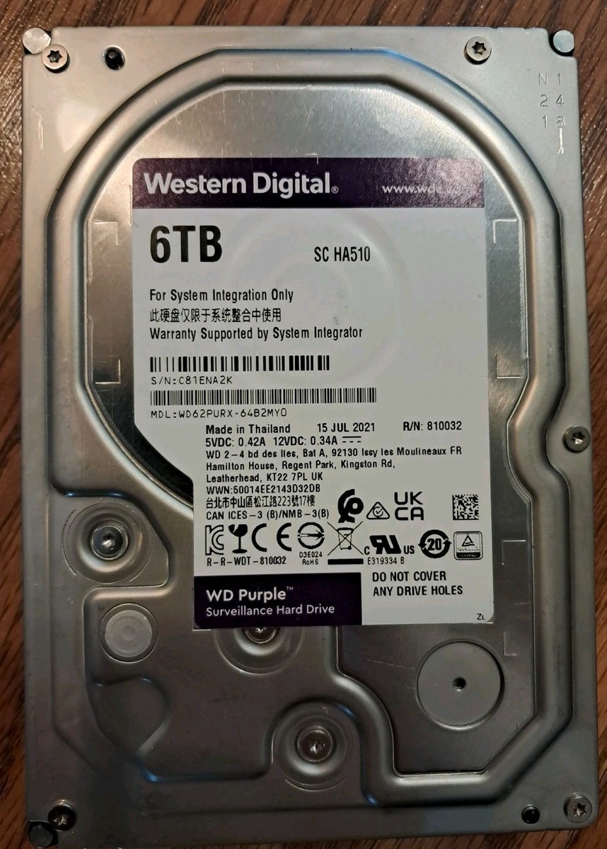 Western Digital WD Purple 6TB ③ For Parts Western Digital Purple WD62PURZ 6TB 3.5