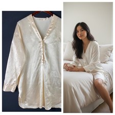 Vtg Victoria's Secret Gold Label M/L Medium Large Nightgown Nightshirt Silky kk