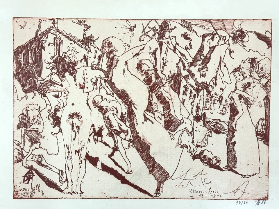 Horst Janssen – „Svanshall verkehrt“ - 1986 – signierte Lithografie (17/20)  RAR - Bild 3 von 4
