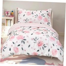 4 Piece Toddler Bedding Set, Ultra Soft Toddler Comforter Sets toddler Floral