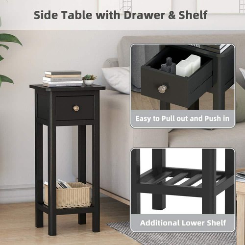 14 in. W x 12 in. D x 31,5 pulgadas. Mesa auxiliar sofá cama de 2 niveles con extremo H 2 piezas con - Imagen 5 de 9