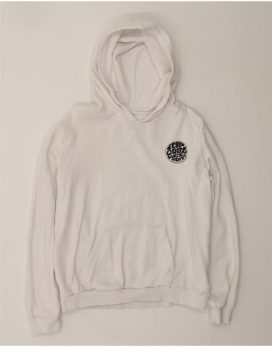 RIP CURL Womens Oversized Graphic Hoodie Jumper UK 6 XS White Cotton CU69