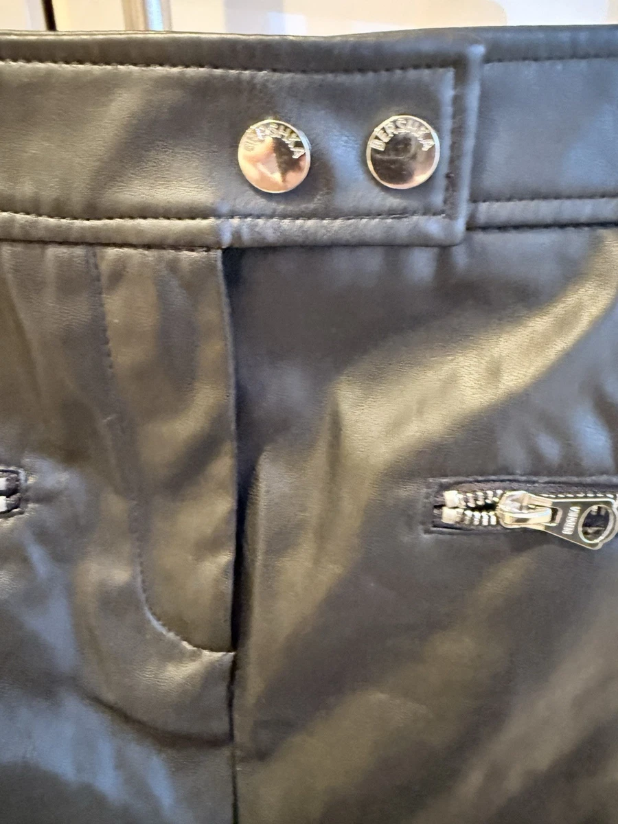 Minifalda Bershka de cuero sintético Xs negra para mujer