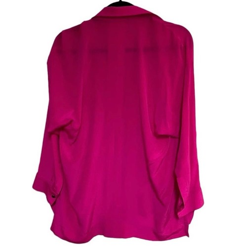 Derek Lam 10 Crosby 100% Silk Blouse Top Shirt Pink Oversized Fit Contemporary - Picture 2 of 6