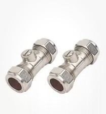 15mm Isolating Valves Compression Ball O Fix Plumbing Pipe Basin Bath X10