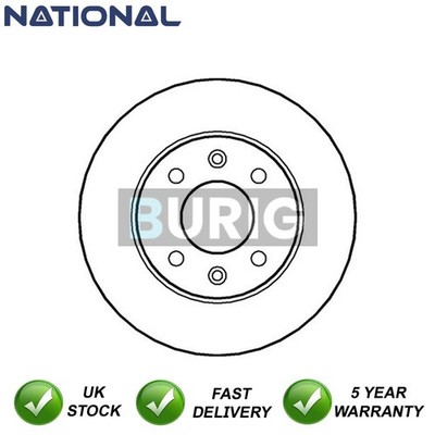 Brake Disc Front Burig Fits Renault Super 5 Twingo Clio Extra 1.0 1.2 1.4