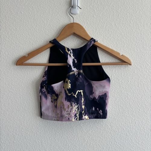 Old Navy Active Powersoft Youth M (8) Longline Sports Bra Crop Top Purple - Picture 2 of 4