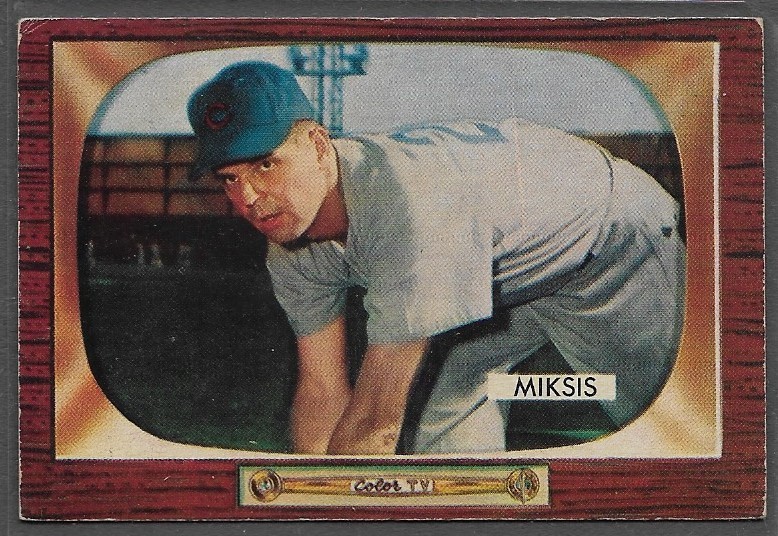 Eddie Miksis #181 Baseball Cards 1955 Bowman trading card — raw and PSA graded price guide