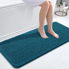 OLANLY Bathroom Rugs 47x20, Extra Soft Absorbent Chenille Bath Rugs, Rubber B...