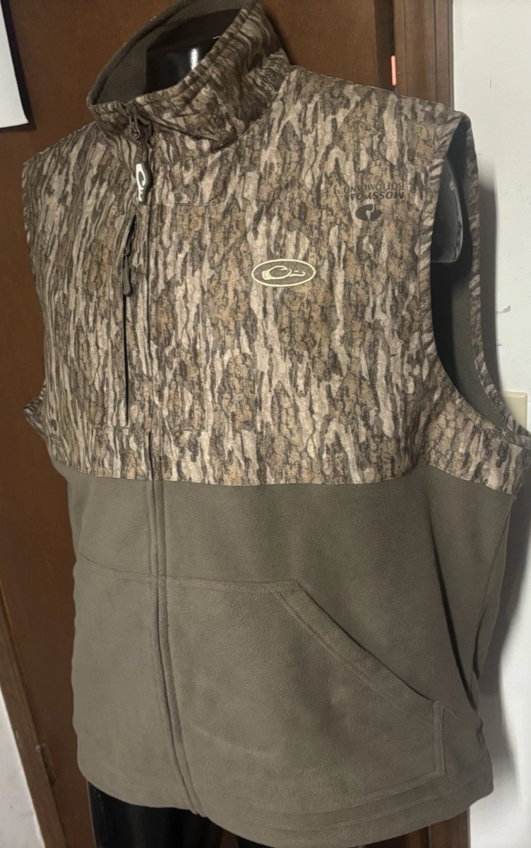 new DRAKE Mossy Oak Bottomland MST Eqwader VEST Mens 2XL XXL Fleece-lined