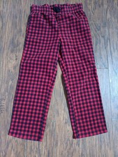 Old Navy Little Girls Red/Black Plaid Fleece Pajama Pants Small