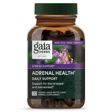 Gaia Herbs Adrenal Health Daily Support 120 Capsules Support for Stress 05/2026