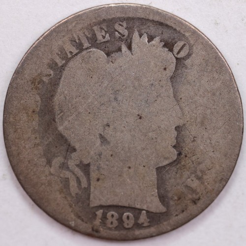 1894 Barber Silver Dime, Fair Circulated Coin, Store #d894.02 - Picture 1 of 2
