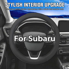 15 Steering Wheel Cover Carbon Fibernappa Leather For Subaru A Black