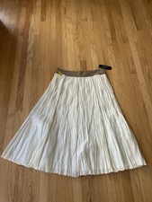 Ralph Lauren Pleated Midi Skirt with suede Waistband 12