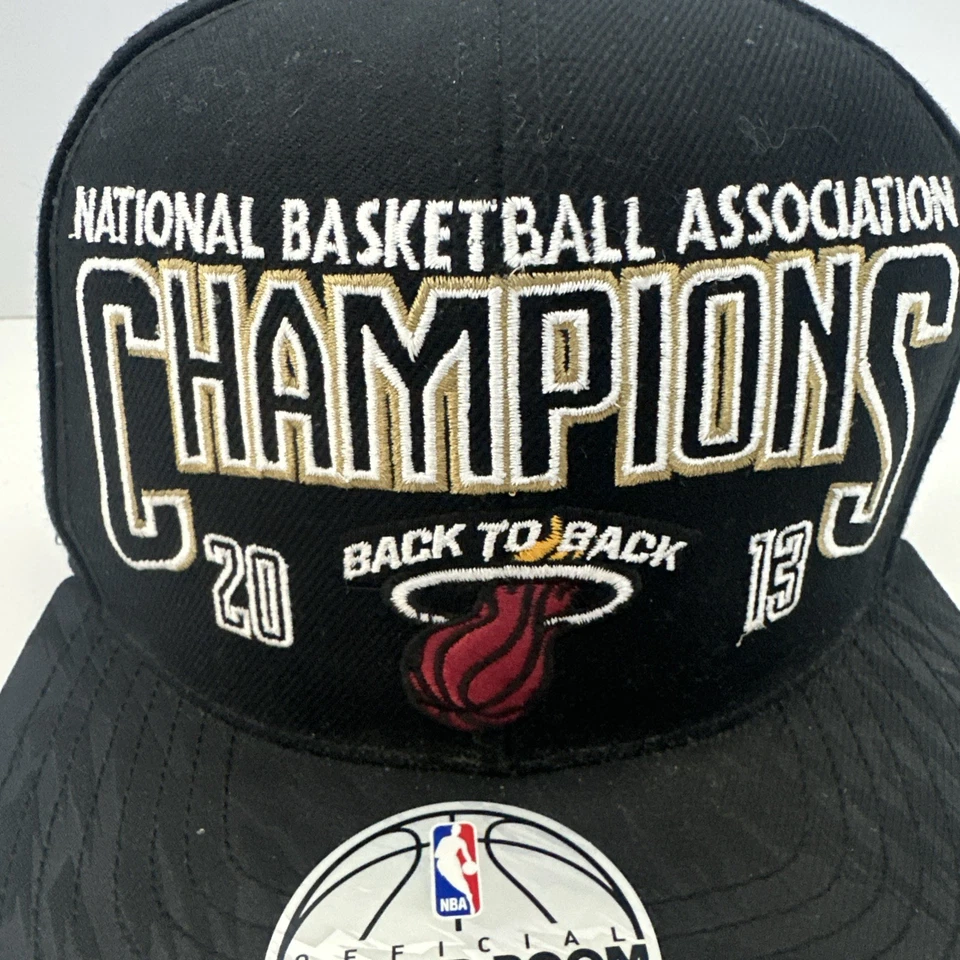 Miami Heat 2013 Adidas Strapback Hat Back to Back NBA Champions Embroidered Cap - Image 4 of 4