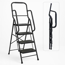 Bestfor Folding 4 Step Ladder with Handrails -Sturdy -Durable -Non Slip 352014