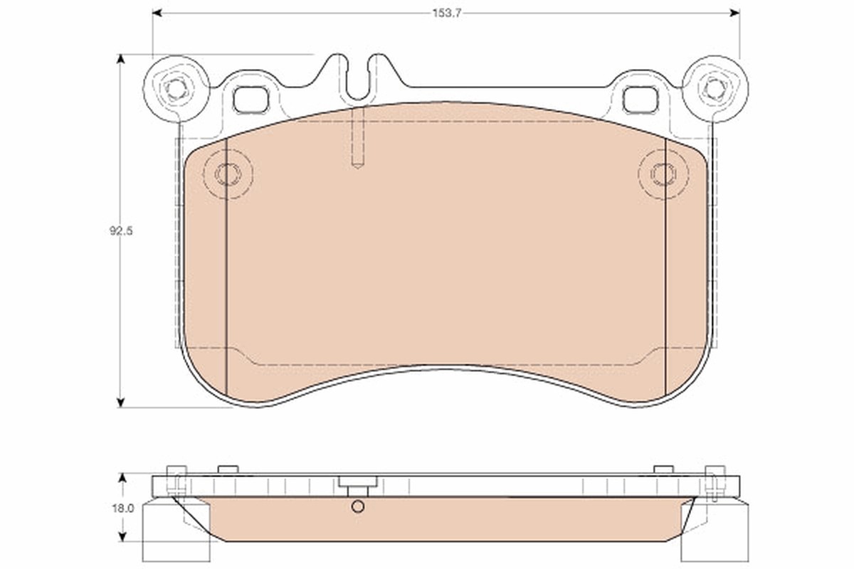 Front TRW-OE GDB1972 Brake Pad Set, disc brake for MERCEDES-BENZ