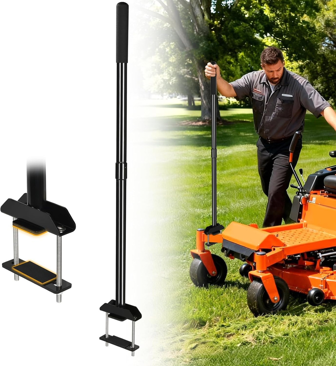 Mower Mount Assist Handle, Adjustable Grab Bar Zero Turn Mower