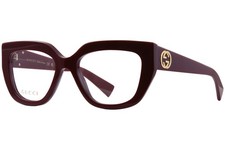 Gucci GG1847O 003 Eyeglasses Frame Women's Burgundy/Gold Full Rim Cat Eye 53mm