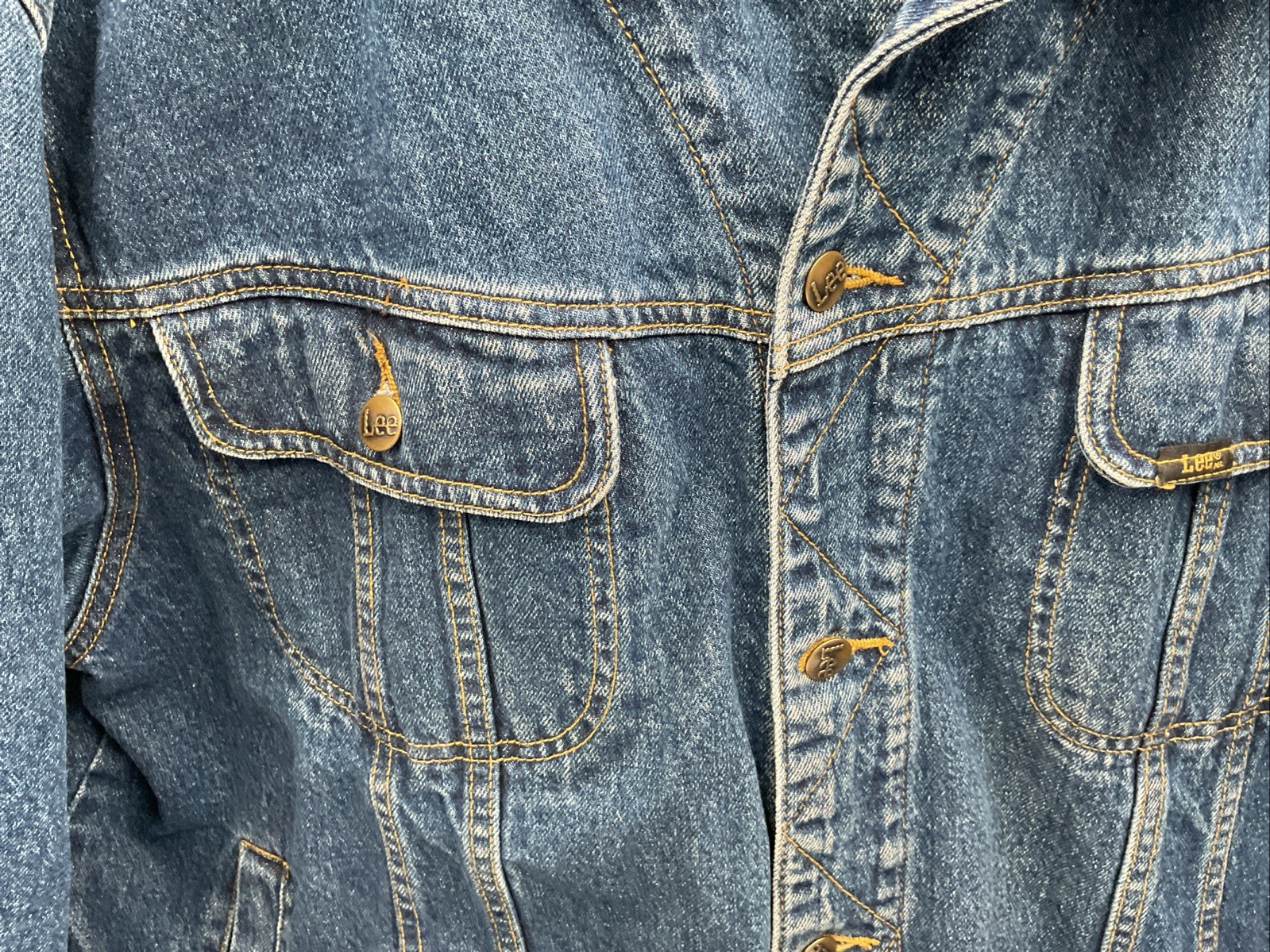 Lee Outerware Lined Denim Work Jacket Leather Col… - image 4