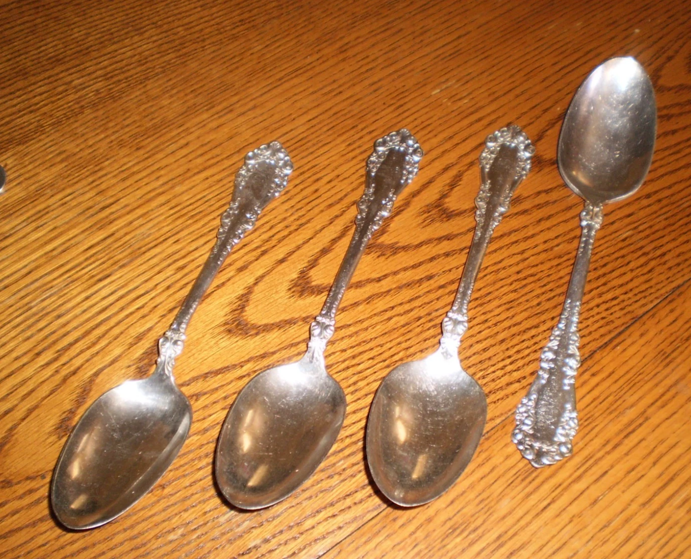 Antique 1897 Berkshire Silverplate 1847 Rogers 4 Serving Spoons 8 1/4"
