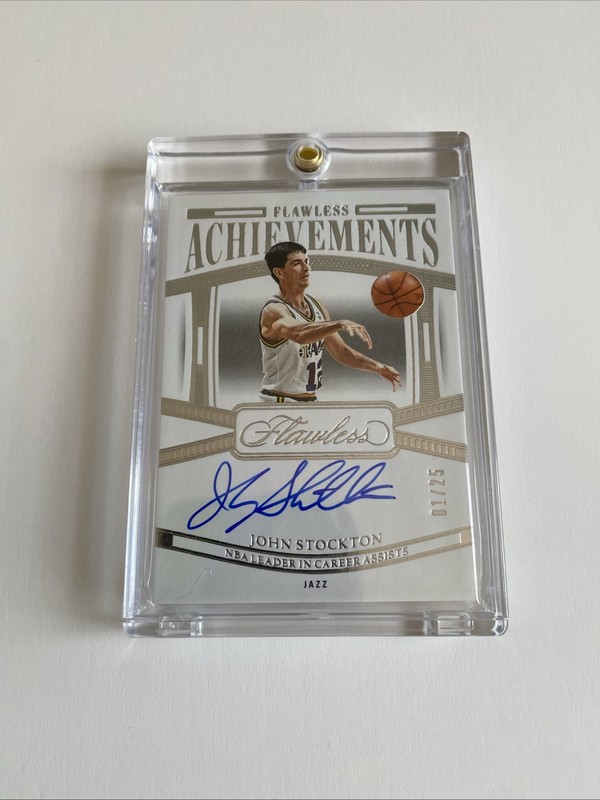 2023-24 Panini Flawless John Stockton Achievements # FA-JSk Auto 1/25 Nice