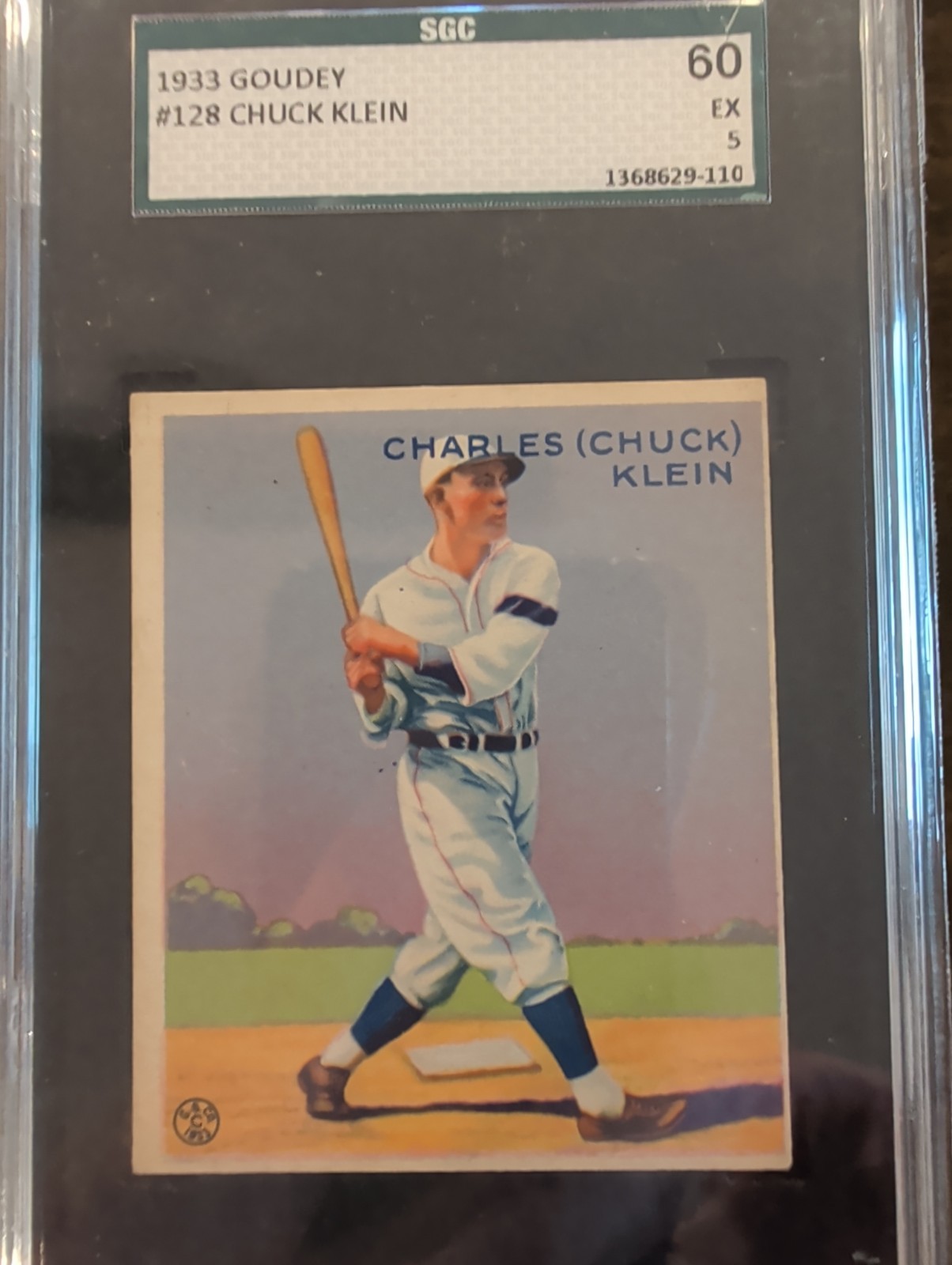 1933 Goudey Big League Chewing Gum - R319 Chuck Klein #128 (RC) HOF view 1