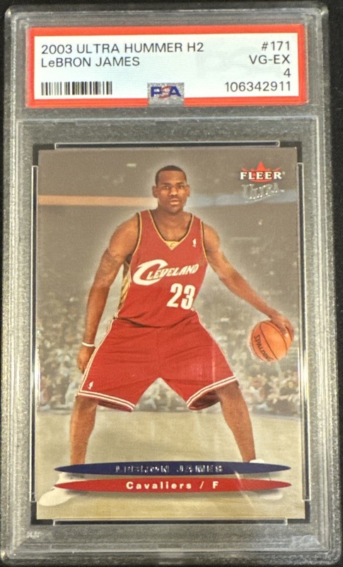 2003-04 Fleer Ultra Hummer H2 #171 LeBron James 2003 Cavaliers Rookie RC PSA 4