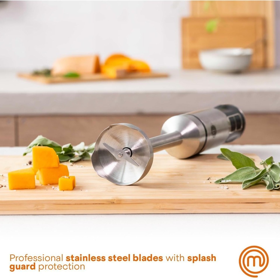 MasterChef Immersion Blender Handheld, Stainless Steel Blending Stick