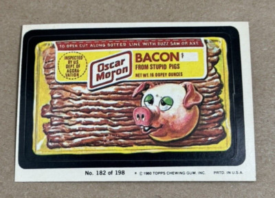 1980 Topps Wacky Pack 182 of 198 Oscar Moron Bacon