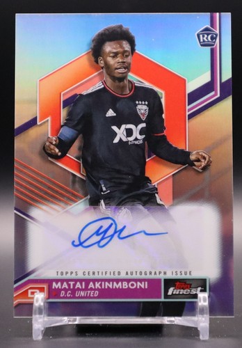 2023 Topps Finest MLS Matai Akinmboni Auto RC A-MA - Picture 1 of 2