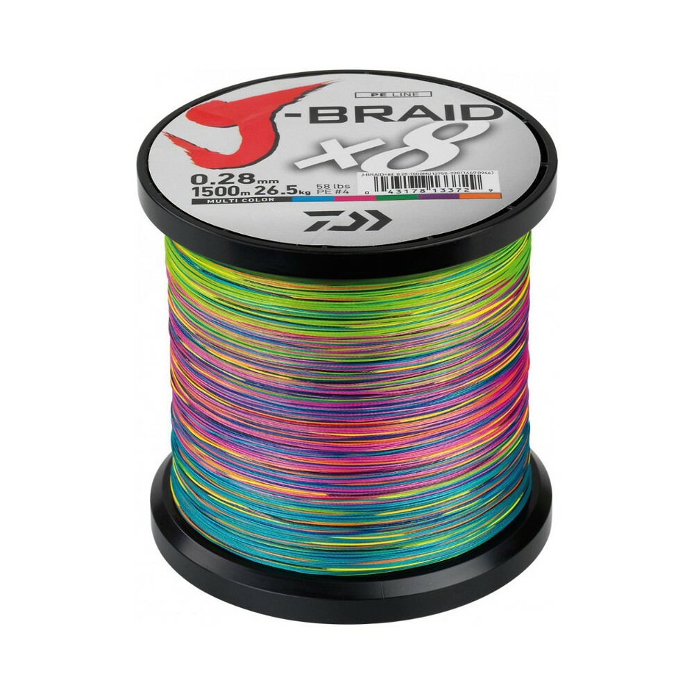 Daiwa J Braid X8 Tresse MultiColoreee 1500M Daiwa J Braid X8 Tresse MultiColoreee 1500M