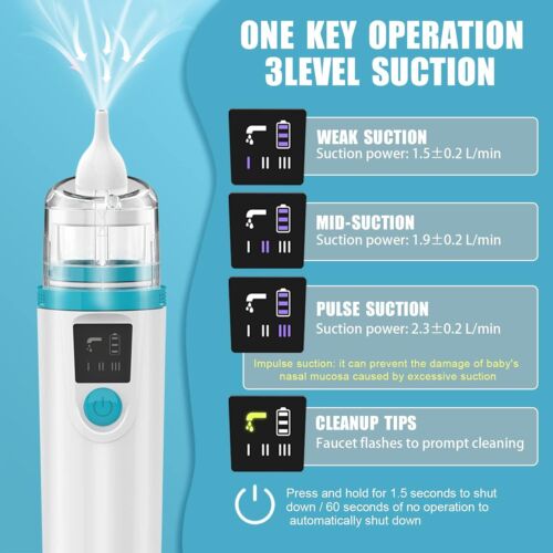 Baby Electric Nose Aspirator with 3 Suction Levels - Picture 2 of 9