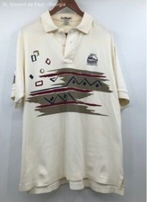 La Mode Ivory Vintage Showboat Lv Usa Made Combed Cotton Polo Shirt - Size L