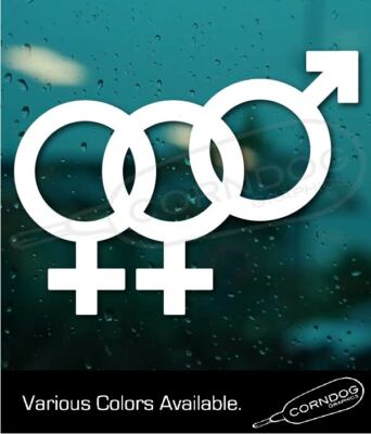 Polyamorous Decal STICKER VINYL DECAL GENDER IDENTITY LGBTQIA PRIDE RAINBOW FFM