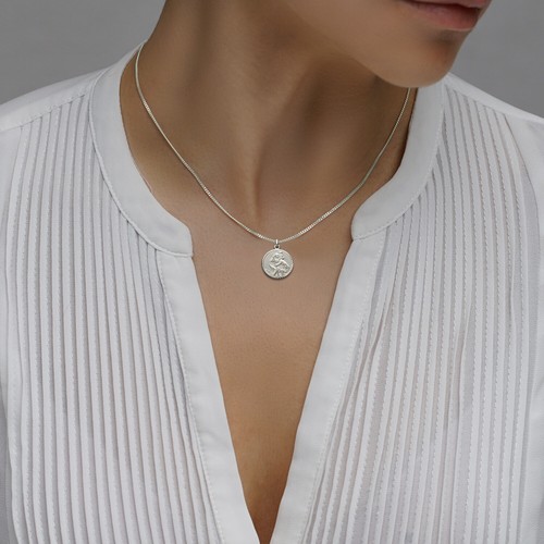 925 Silver 18mm St Christopher Pendant Diamond Cut, optional engraving & Chain - Picture 2 of 7