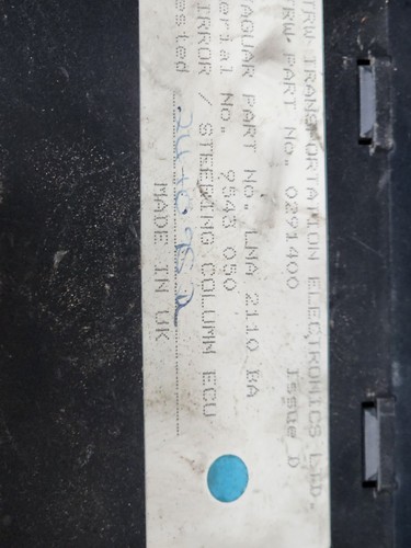 1995 1996 1997 JAGUAR XJ6 VANDEN PLAS STEERING COLUMN MODULE ECU LNA2110BA - Picture 3 of 3