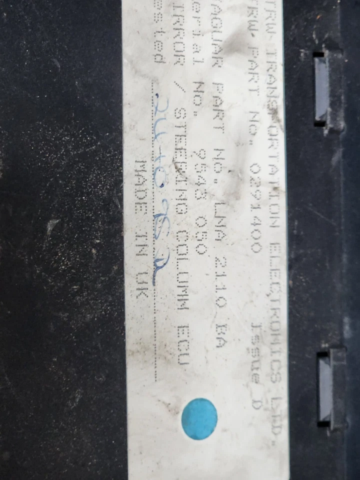 1995 1996 1997 JAGUAR XJ6 VANDEN PLAS MÓDULO COLUMNA DIRECCIÓN ECU LNA2110BA Foto 3 de 3