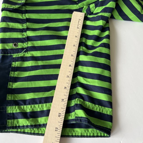 Patagonia Board Shorts Boys Medium (Size 10) Green / Navy Blue Stripes - Picture 2 of 9