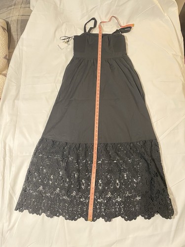 Kensie Women's Sleeveless Lace-Hem Black Maxi Dress Sz.6 - Picture 7 of 8