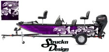 Crappie Fishing Fish Boat Bass Wrap Graphic Vinyl Skeletons Decal Purple Black