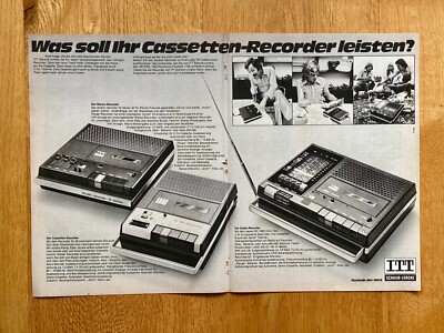 ITT Schaub-Lorenz Cassetten Recorder Tape Original 1973 Vintage Advert Werbung